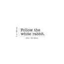 Vinyl Wall Art Decal - Follow The White Rabbit - Trendy Inspirational Fantasy Modern Indoor Home Apartment Bedroom Work Office Living Room Business Decoration Quote (7" x 25"; Black) 4