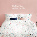 Vinyl Wall Art Decal - Follow The White Rabbit - 7" x 25" - Trendy Inspirational Fantasy Modern Indoor Home Apartment Bedroom Work Office Living Room Business Decoration Quote (7" x 25"; White) 2
