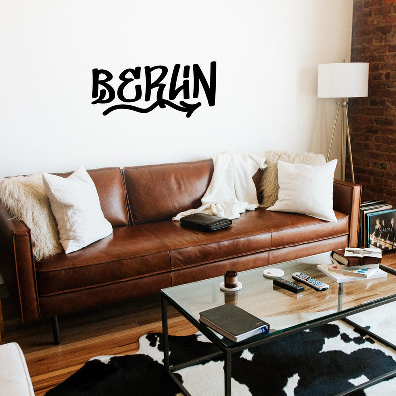 Vinyl Wall Art Decal - Berlin - Cool Graffiti Design Modern Urban Europe Country Germany City Home Bedroom Living Room Mural Indoor Outdoor Decoration Adhesive 3