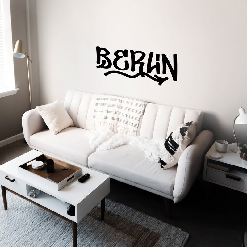 Vinyl Wall Art Decal - Berlin - Cool Graffiti Design Modern Urban Europe Country Germany City Home Bedroom Living Room Mural Indoor Outdoor Decoration Adhesive 2