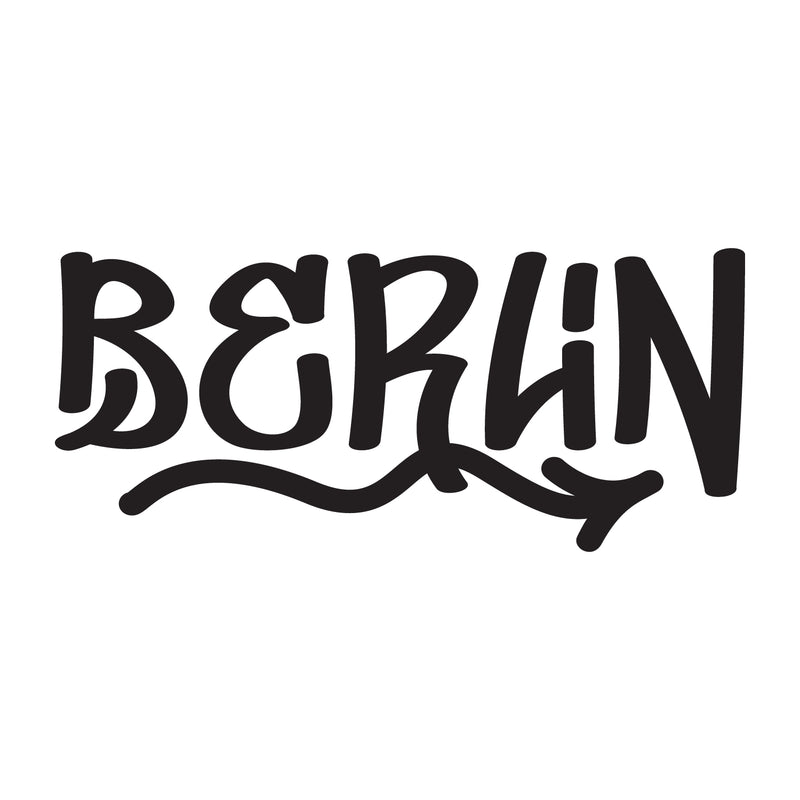 Vinyl Wall Art Decal - Berlin - 22" x 50" - Cool Graffiti Design Modern Urban Europe Country Germany City Home Bedroom Living Room Mural Indoor Outdoor Decoration Adhesive 1