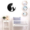 Vinyl Wall Art Decal - Mom and Baby Cat - 22" x 22" - Cute Animal Home Bedroom Nursery Kids Room Decor - Cat Lovers Designs Indoor Outdoor Wall Door Window Living Room Office Sticker 2
