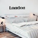 Vinyl Wall Art Decal - London - 10" x 50" - Cool Stencil Text Design Modern Urban Europe Country Britain UK City Home Bedroom Living Room Mural Indoor Outdoor Decor Adhesive (10" x 50"; Black Text) 2