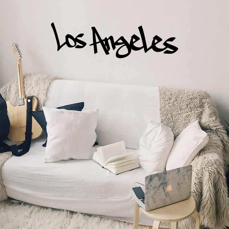 Vinyl Wall Art Decal - Los Angeles - 22" x 60" - Cool Graffiti Design Modern Urban USA Country West Coast City Home Bedroom Living Room Mural Indoor Outdoor Decoration Adhesive 2