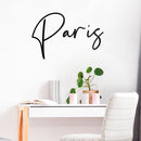 Vinyl Wall Art Decal - Paris - 22" x 34" - Cool Cursive Design Modern Urban Europe Country Britain UK City Home Bedroom Living Room Mural Indoor Outdoor Decoration Adhesive 2