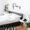 Vinyl Wall Art Decal - Paris - 22" x 34" - Cool Cursive Design Modern Urban Europe Country Britain UK City Home Bedroom Living Room Mural Indoor Outdoor Decoration Adhesive 3