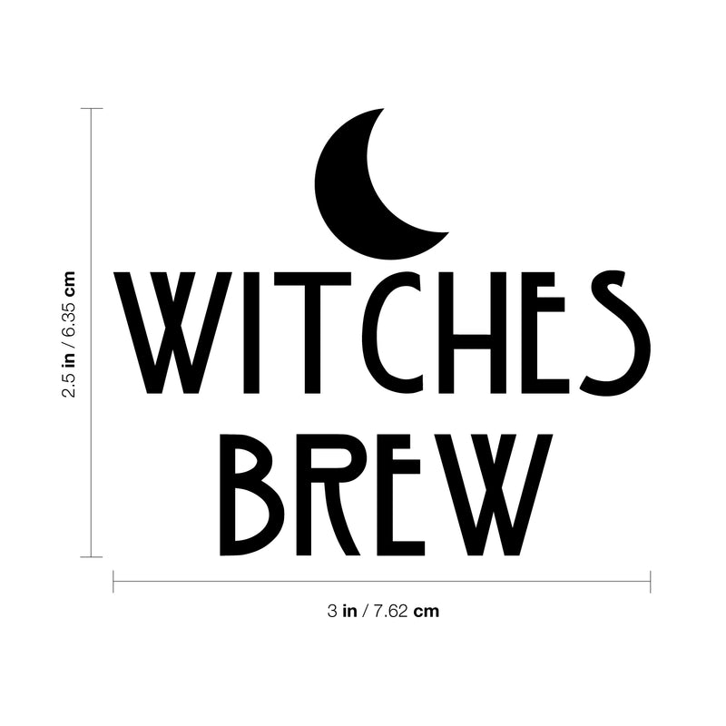 Vinyl Art Wall Decal - Witches Brew with Eye - 2.5" x 3" - Modern Witty Adult Humor Drinking Home Living Room Kitchen Dining Room Bar Restaurant Sticker Decor Design (2.5" x 3"; Black - Moon) 2