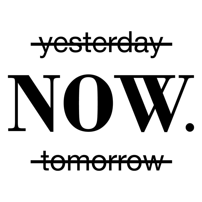 Vinyl Wall Art Decal - Yesterday Now Tomorrow - 16.5" x 22" - Motivational Modern Home Bedroom Apartment Office Decor - Trendy Workplace Indoor Living Room Business Life Quotes 1