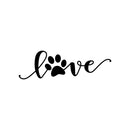 Vinyl Wall Art Decal - Paw Love - 7" x 22" - Modern Cute Trendy Animal Pet Lovers Cursive Decor Home Apartment Bedroom Living Room Work Office Business Indoor Outdoor Decor (7" x 22"; Black) 1