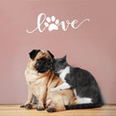 Vinyl Wall Art Decal - Paw Love - 7" x 22" - Modern Cute Trendy Animal Pet Lovers Cursive Decor Home Apartment Bedroom Living Room Work Office Business Indoor Outdoor Decor (7" x 22"; White) 2