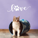 Vinyl Wall Art Decal - Paw Love - 7" x 22" - Modern Cute Trendy Animal Pet Lovers Cursive Decor Home Apartment Bedroom Living Room Work Office Business Indoor Outdoor Decor (7" x 22"; White) 3