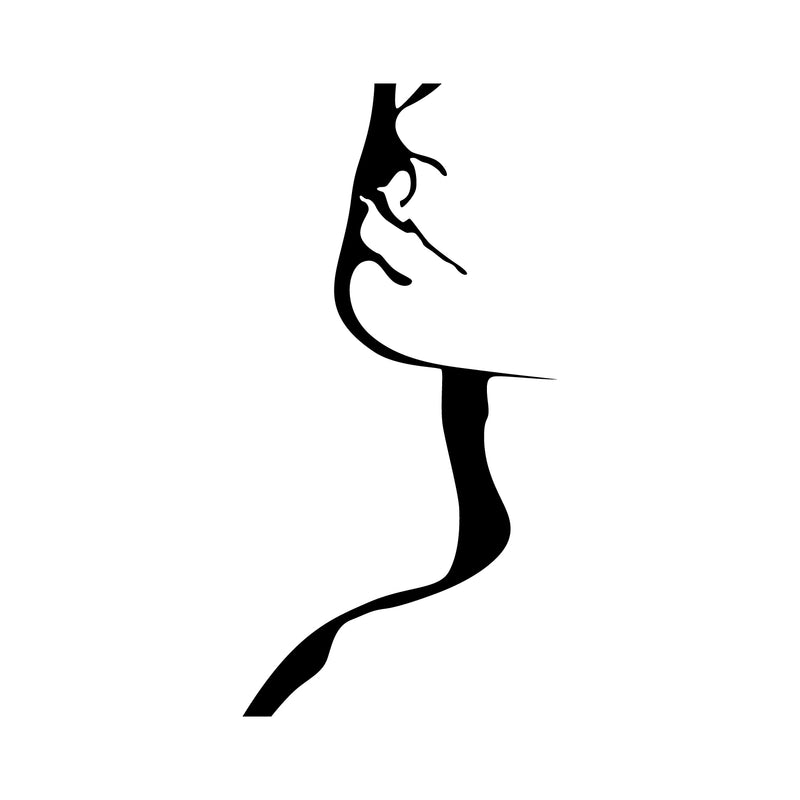 Vinyl Wall Art Decal - Side Face Silhouette - Trendy Modern Feminine Body Shape Home Work Bedroom Living Room Apartment Office Store Indoor Women’s Teens Decoration (30" x 15"; Black) 1