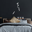 Vinyl Wall Art Decal - Lips Silhouette - 30" x 18" - Chic Modern Feminine Body Shape Home Work Bedroom Living Room Apartment Office Store Indoor Women’s Teens Decoration (30" x 18"; White) 1