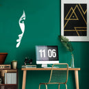 Vinyl Wall Art Decal - Face Silhouette - 32" x 8" - Chic Modern Feminine Body Shape Home Work Bedroom Living Room Apartment Office Store Indoor Women’s Teens Decoration (32" x 8"; White) 3