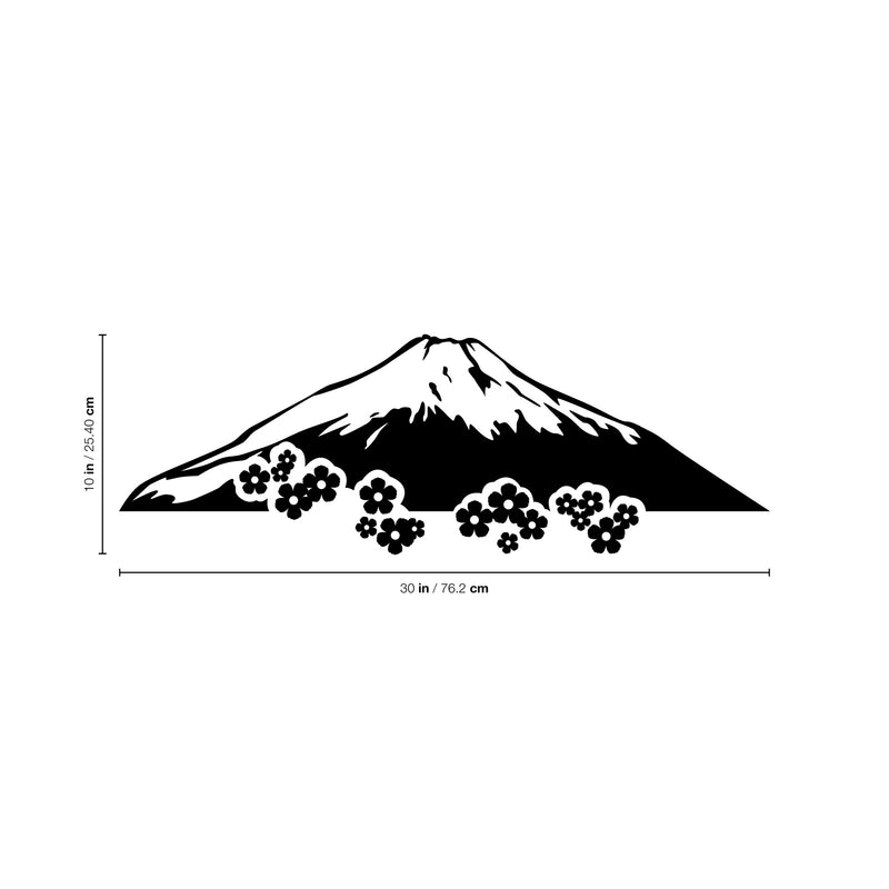 Vinyl Wall Art Decal - Mt Fuji Mountain Side - 10" x 30" - Unique Modern Asian Japan Country Honshu City Home Bedroom Living Room Store Shop Mural Indoor Outdoor Silhouette Adhesive Decor 4