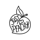 Vinyl Wall Art Decal - Just Peachy - 26" x 19" - Fun Modern Peach Fruit Shape Positive Home Bedroom Apartment Office Workplace Indoor Living Room Business Decoration Quotes (26" x 19"; Black) 4