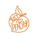 Vinyl Wall Art Decal - Just Peachy - 26" x 19" - Fun Modern Peach Fruit Shape Positive Home Bedroom Apartment Office Workplace Indoor Living Room Business Decoration Quotes (26" x 19"; Orange) 4