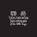 Vinyl Wall Art Decals - Tractors Trucks And Toys There’s Nothing Quite Like Little Boys - 22.5" x 29.5" - Sweet Quotes For Toddlers Bedroom Playroom Nursery Home Apartment Decor (22.5" x 29.5"; White) 1