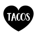 Vinyl Wall Art Decal - Tacos Heart Shape - - Trendy Witty Foodie Modern Design For Laptop Light Switch Bedroom Luggage Car Bumper Sticker Computer Notebook Mug Decor 1