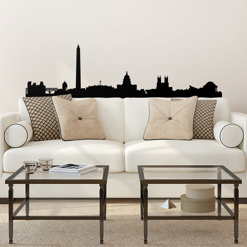 Vinyl Wall Art Decal - Washington City Skyline - 18" x 65" - Unique Modern Washington American USA West Coast City Home Bedroom Living Room Store Shop Mural Indoor Outdoor Silhouette Adhesive Decor 3