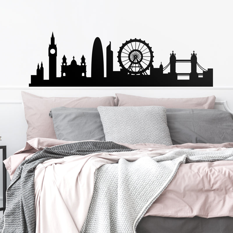 Vinyl Wall Art Decal - London Skyline - 20" x 66.5" - Unique Modern England British Europe UK City Home Bedroom Living Room Store Shop Mural Indoor Outdoor Silhouette Adhesive Decor 3