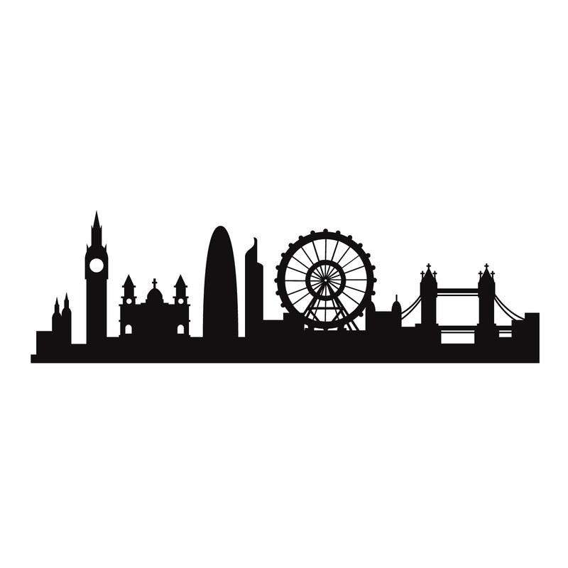 Vinyl Wall Art Decal - London Skyline - 20" x 66.5" - Unique Modern England British Europe UK City Home Bedroom Living Room Store Shop Mural Indoor Outdoor Silhouette Adhesive Decor 1