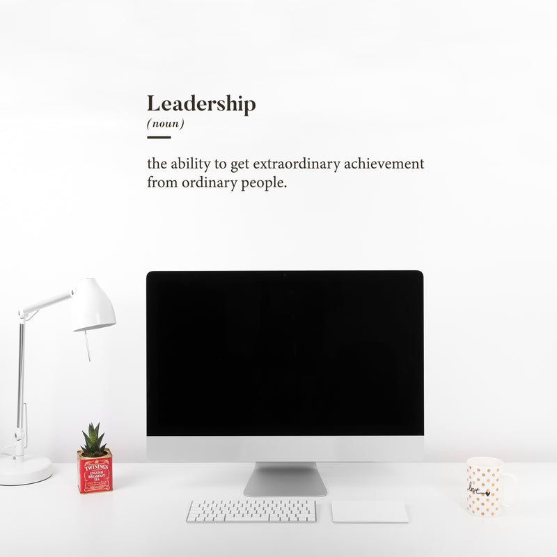 Vinyl Wall Art Decal -Leadership Definition - 9" x 25" - Positive Motivational Life Quote For Home Bedroom Business Office Decor - Modern Encouraging Workplace Apartment Living Room Quotes 2