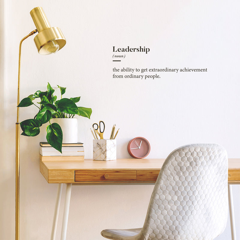 Vinyl Wall Art Decal -Leadership Definition - 9" x 25" - Positive Motivational Life Quote For Home Bedroom Business Office Decor - Modern Encouraging Workplace Apartment Living Room Quotes 3