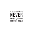 Vinyl Wall Art Decal - Great Things Never Came From Comfort Zones - 22.5" x 26" - Positive Home Living Room Bedroom Office Decor - Modern Peel And Stick Motivational Life Quotes 4