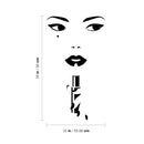 Vinyl Wall Art Decal - Woman's Face And Lipstick Silhouette - 39" x 22" - Chic Modern Feminine Body Shape Home Work Bedroom Living Room Apartment Office Store Indoor Women's Teens Decoration 4