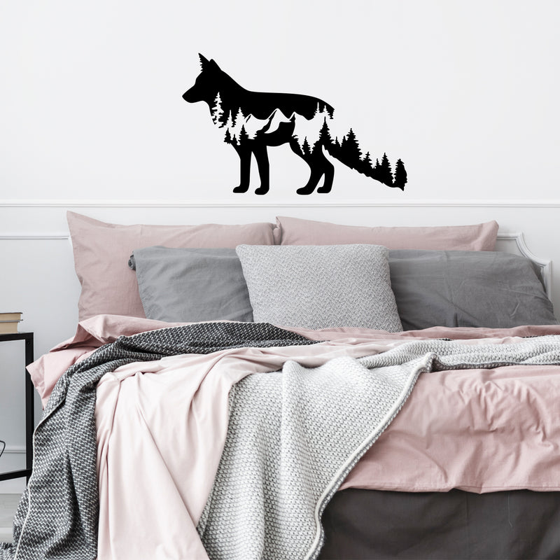 Vinyl Wall Art Decal - Forest In Wolf Abstract - 22" x 35" - Wild Animal Lovers Silhouette Home Apartment Office Bedroom Living Room Work Store Indoor Outdoor Decor Design 2