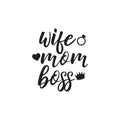 Vinyl Wall Art Decal - Wife Mom Boss - WItty Cute Mom Quotes For Indoor Home Bedroom Living Room Bathroom Kitchen Laundry Playroom Decoration 1