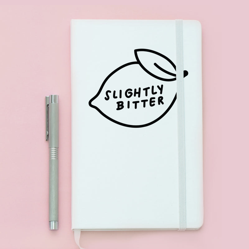 Vinyl Wall Art Decal - Slightly Bitter - 3" x 4" - Trendy Cute Lemon Shape Adult Humor For Laptop Light Switch Bedroom Luggage Car Bumper Sticker Computer Notebook Mug Decor 2