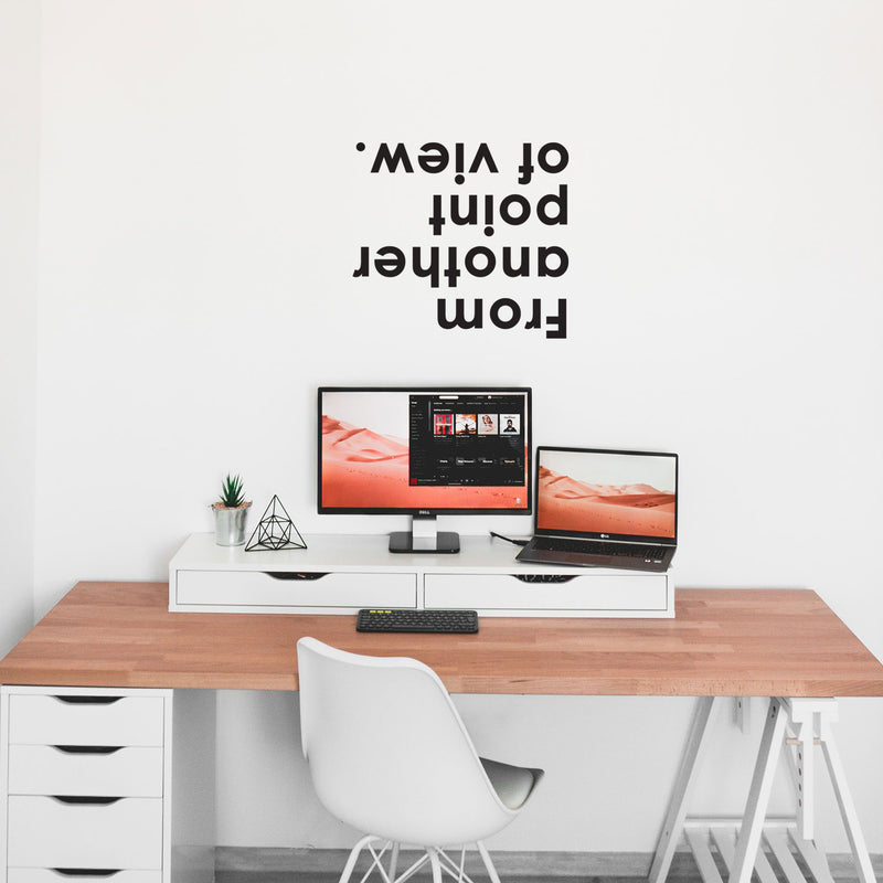 Vinyl Wall Art Decal - Upside Down From Another Point Of View - 22" x 24" - Inspirational Modern Perception Home Living Room Bedroom Office Apartment Workplace Sticker Decor 2