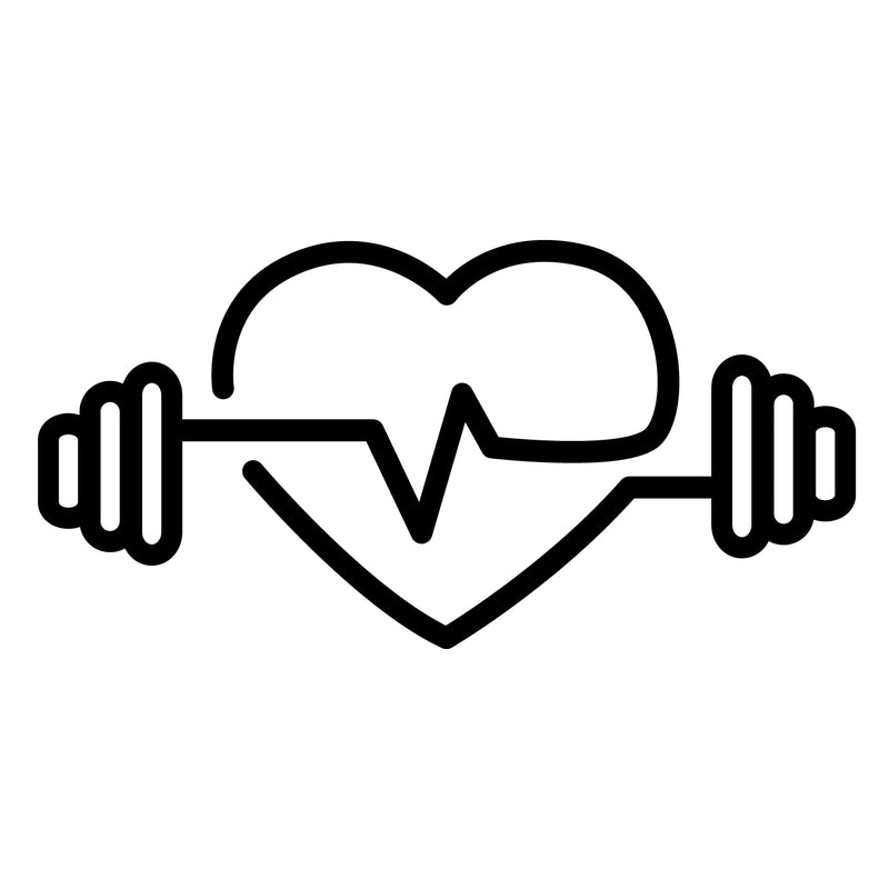 Vinyl Wall Art Decal - Heart Shape Weights - Modern Trendy Workout Designs For Home Gym Fitness Lifestyle Health Personal Trainer Locker Room Indoor Outdoor Decor 1