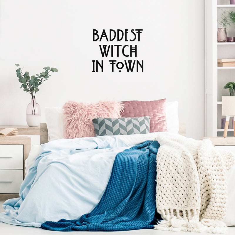 Vinyl Wall Art Decal - Baddest Witch In Town - 18.5" x 22" - Cool Modern Girly Urban Witchy Trendy Home Bedroom Living Room Indoor Outdoor Apartment Household Decor Design 3