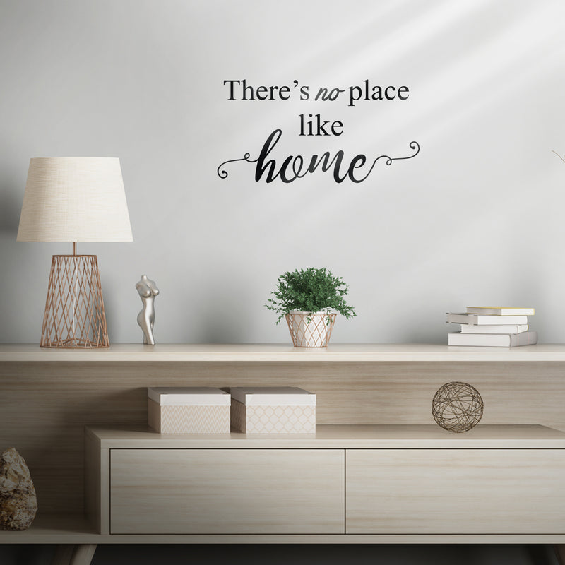 Vinyl Wall Art Decal - There's No Place Like Home - 11. - Modern Charming Welcome Door Living Room Apartment Trendy Indoor Outdoor Friendly Household Sign Sticker Decor 2