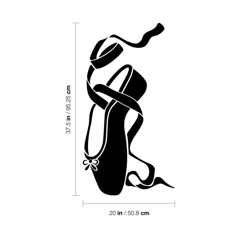 Vinyl Wall Art Decal - Ballerina Shoe - 37. Cute Modern Little Girl's Toddler Teens Ballet Dancer Home Bedroom Playroom Nursery Apartment Indoor Mural Decoration 4