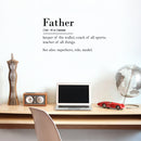 Vinyl Wall Art Decal - Father Noun Keep of The Wallet Coach Of All Sports Teacher Of All Things - 16" x 30" - Funny Witty Father's Day Home Bedroom Living Room Garage Decoration Quote 2