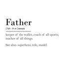 Vinyl Wall Art Decal - Father Noun Keep of The Wallet Coach Of All Sports Teacher Of All Things - 16" x 30" - Funny Witty Father's Day Home Bedroom Living Room Garage Decoration Quote 1