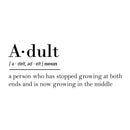 Vinyl Art Wall Decal - Adult Definition - Modern Witty Grown Up Humor Life Quotes For Home Bedroom Living Room Kitchen Dining Room Apartment Indoor Outdoor Sticker Decor 1