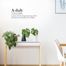 Vinyl Art Wall Decal - Adult Definition - Modern Witty Grown Up Humor Life Quotes For Home Bedroom Living Room Kitchen Dining Room Apartment Indoor Outdoor Sticker Decor 2