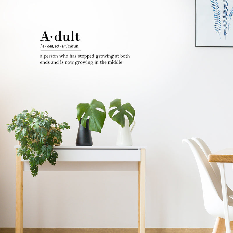 Vinyl Art Wall Decal - Adult Definition - 10" x 26" - Modern Witty Grown Up Humor Life Quotes For Home Bedroom Living Room Kitchen Dining Room Apartment Indoor Outdoor Sticker Decor 2