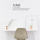 Vinyl Art Wall Decal - Adult Definition - Modern Witty Grown Up Humor Life Quotes For Home Bedroom Living Room Kitchen Dining Room Apartment Indoor Outdoor Sticker Decor 3