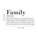 Vinyl Art Wall Decal - Family Definition - Modern Sweet Charming Life Quotes For Home Bedroom Living Room Kitchen Dining Room Apartment Indoor Outdoor Sticker Decor 4