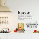 Vinyl Art Wall Decal - Bacon Noun The Main Reason You Are Not A Vegetarian - 22" x 35" - Modern Funny Food Jokes For Home Cafe Restaurant Eatery Dining Room Kitchen Life Quotes 3