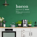 Vinyl Art Wall Decal - Bacon Noun The Main Reason You Are Not A Vegetarian - 22" x 35" - Modern Funny Food Jokes For Home Cafe Restaurant Eatery Dining Room Kitchen Life Quotes 3