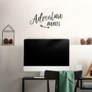 Vinyl Wall Art Decal - Adventure Awaits - Inspirational Modern Trendy Vacation Travel Lifestyle Arrow Cursive Home Bedroom Living Room Office Apartment Work Decor 3