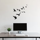 Vinyl Wall Art Decal - Flying Birds - Trendy Modern Charming Doves Feathers Daydream Home Bedroom Apartment Workplace Living Room Office Dorm Room Work Decorations 5