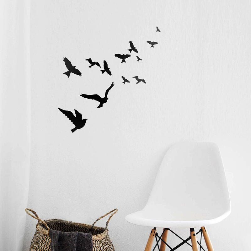 Vinyl Wall Art Decal - Flying Birds - 23" x 22" - Trendy Modern Charming Doves Feathers Daydream Home Bedroom Apartment Workplace Living Room Office Dorm Room Work Decorations 2